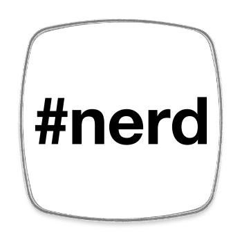 Nerd Hashtag Gamer - Viereckiger Kühlschrankmagnet - Weiß - Vorne