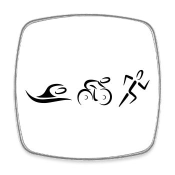 Triathlon - Viereckiger Kühlschrankmagnet - Weiß - Vorne