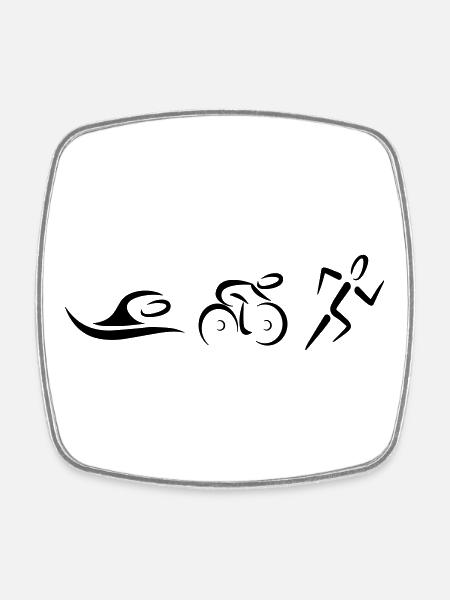 Triathlon - Magnet carré - blanc