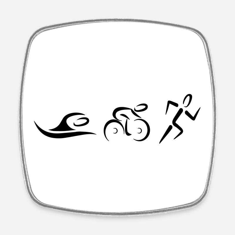Triathlon - Magnet carré - blanc