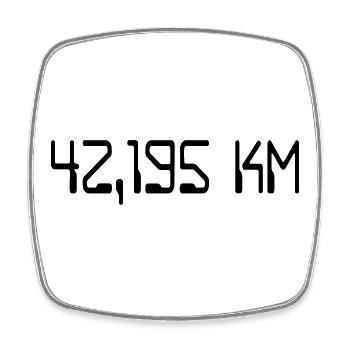 marathon - Square fridge magnet - white - Front