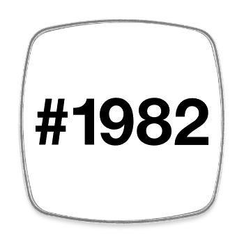 1982 Jahrgang 44 Jahre alt 44. Geburtstag - Viereckiger Kühlschrankmagnet - Weiß - Vorne