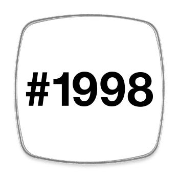 1998 Jahrgang Hashtag 28 Jahre 28. Geburtstag - Viereckiger Kühlschrankmagnet - Weiß - Vorne