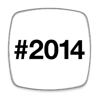 2014 Vintage 12 Years 12th Birthday - Square fridge magnet - white - Front