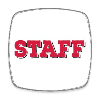 6254398 118120481 Staff - Viereckiger Kühlschrankmagnet - Weiß - Vorne