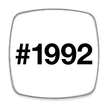 Hashtag vintage 1992 34e anniversaire - Magnet carré - blanc - Devant