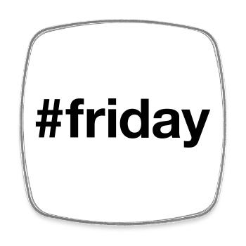 FREITAG Hashtag friday - Square fridge magnet - white - Front