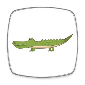 crocodile - Square fridge magnet - white - Front