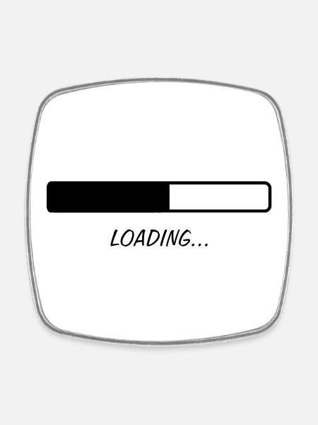 Loading ... - Square fridge magnet - white