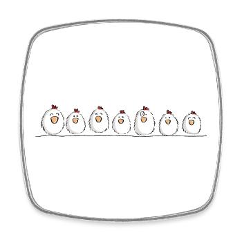 Chickens on the chicken - Square fridge magnet - white - Front