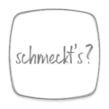Schmeckt's? - Viereckiger Kühlschrankmagnet - Weiß - Vorne