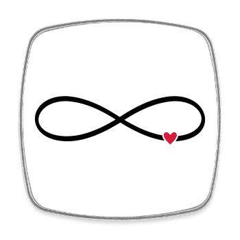 Infinity sign heart love gift - Square fridge magnet - white - Front