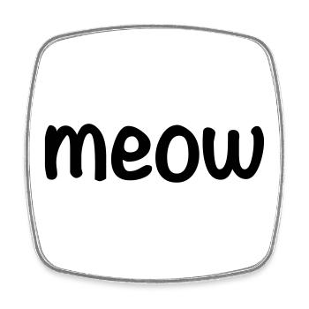 Meow - Square fridge magnet - white - Front