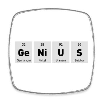 Genius Nerd Geek - Square fridge magnet - white - Front