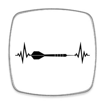 cool frequenz herzschlag puls logo text spielen da - Viereckiger Kühlschrankmagnet - Weiß - Vorne