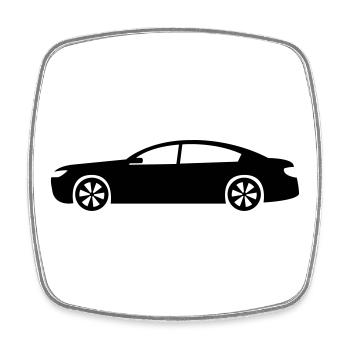 Auto - Viereckiger Kühlschrankmagnet - Weiß - Vorne