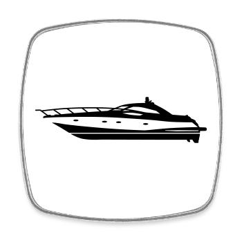 Yacht - Magnet carré - blanc - Devant