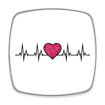 Herzschlag EKG  - Viereckiger Kühlschrankmagnet - Weiß - Vorne