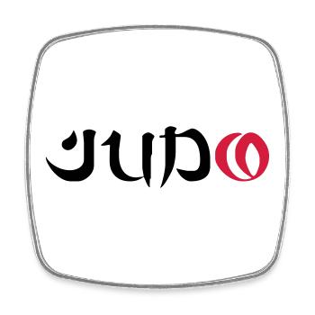 Judo - Magnet carré - blanc - Devant