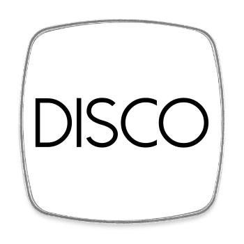 DISCO Diskokugel - Viereckiger Kühlschrankmagnet - Weiß - Vorne