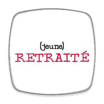 (Young) Retired - Viereckiger Kühlschrankmagnet - Weiß - Vorne
