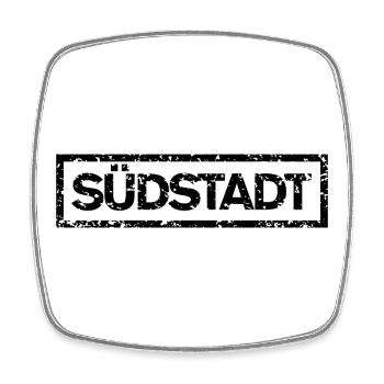 Südstadt (Vintage Schwarz/Weiß) - Viereckiger Kühlschrankmagnet - Weiß - Vorne