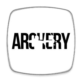 archery Bogenschießen - Viereckiger Kühlschrankmagnet - Weiß - Vorne