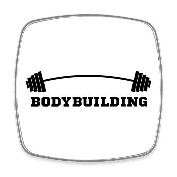 culturiste, musculation,fitness,entraînement,bête - Magnet carré - blanc - Devant