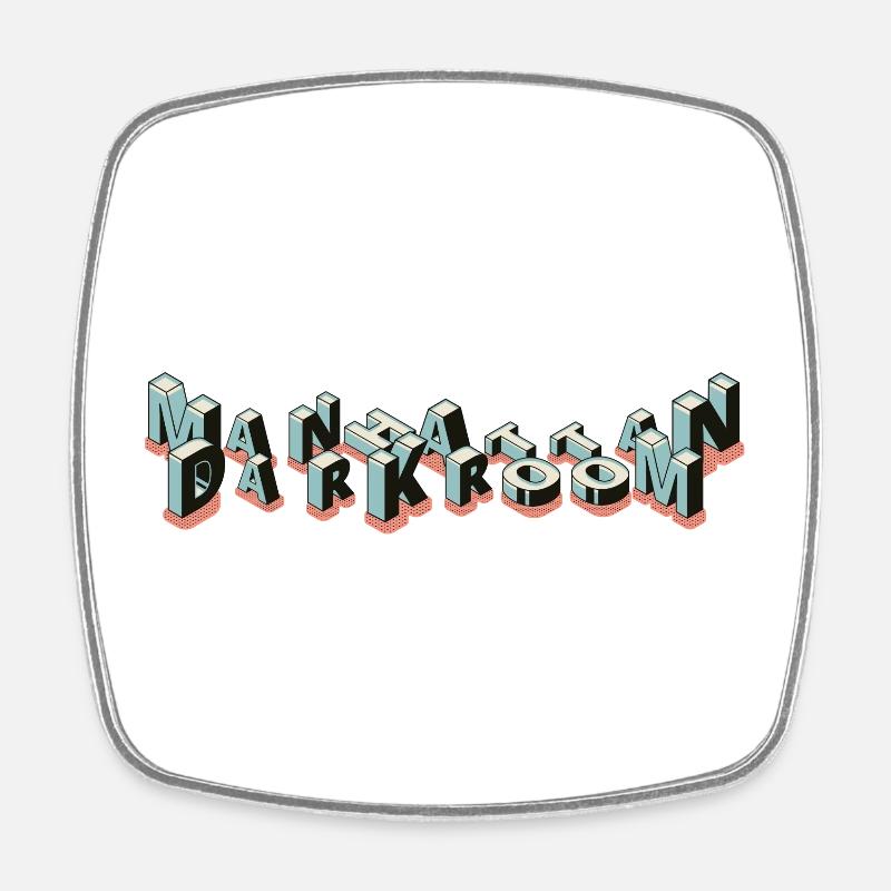 Manhattan Darkroom - Square fridge magnet - white