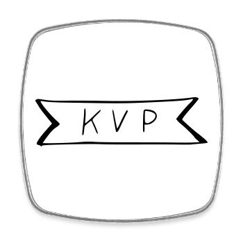 KVP - Viereckiger Kühlschrankmagnet - Weiß - Vorne
