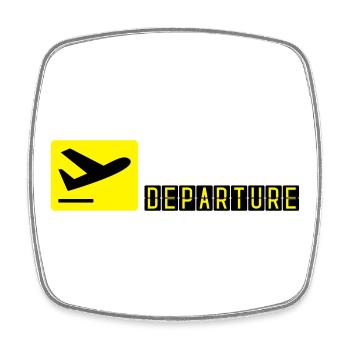Avion qui décolle - Magnet carré - blanc - Devant