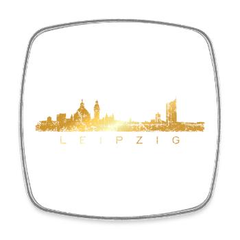 Horizon de Leipzig (millésime / jaune d'or) Leipzig - Magnet carré - blanc - Devant