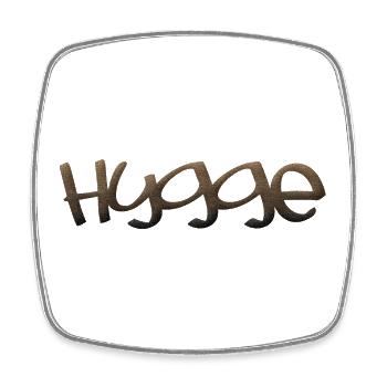 hygge - Viereckiger Kühlschrankmagnet - Weiß - Vorne