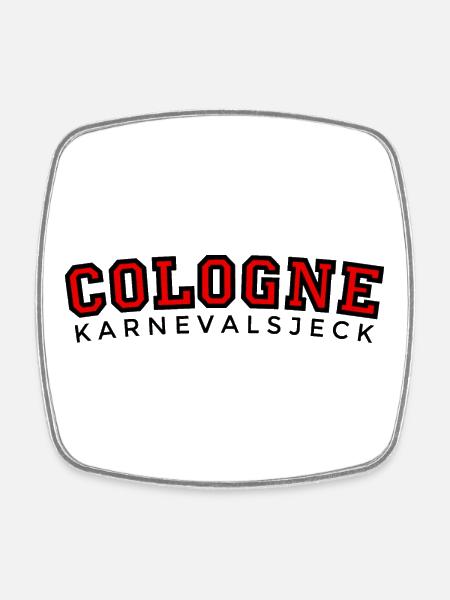 Köln Karnevalsjeck (Rot) Köln Koelsch Carnival - Firkantet kjøleskapsmagnet - hvit