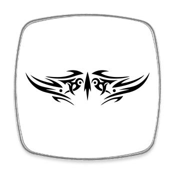 Large jagged Tribal Tattoo ornament. - Square fridge magnet - white - Front