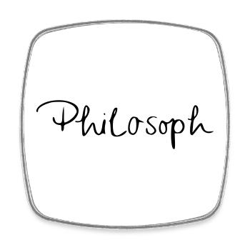 philosophe - Magnet carré - blanc - Devant
