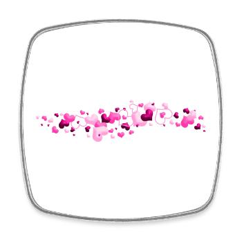 Pink Hearts Liebesverbindung - Viereckiger Kühlschrankmagnet - Weiß - Vorne