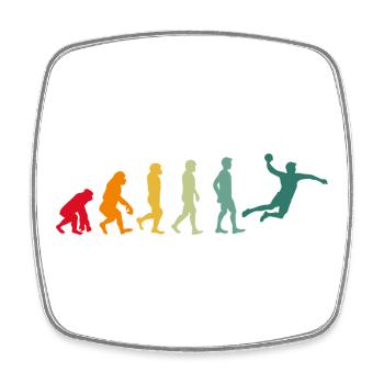 Handball evolution development handball players retro - Square fridge magnet - white - Front