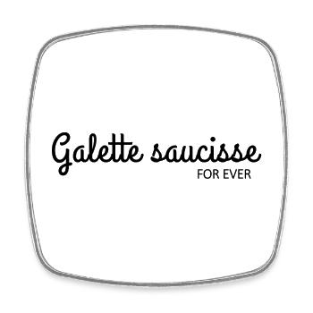 Bretagne - Galette saucisse for ever - Magnet carré - blanc - Devant