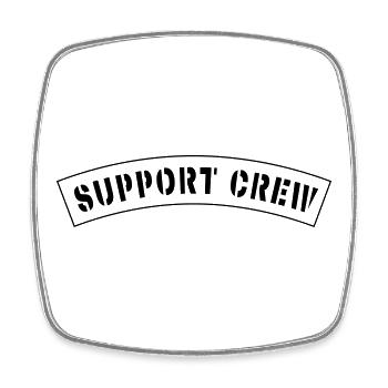 Patch de style équipage de soutien - Magnet carré - blanc - Devant