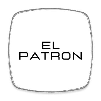 El Patron – Der Macher Look - Viereckiger Kühlschrankmagnet - Weiß - Vorne