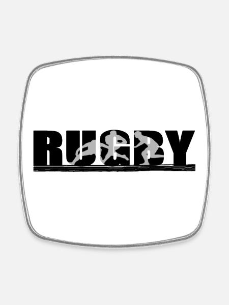 rugby - Square fridge magnet - white
