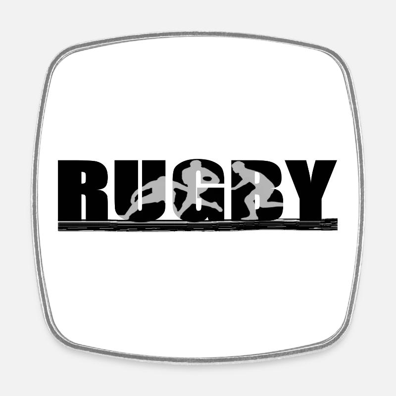 rugby - Square fridge magnet - white