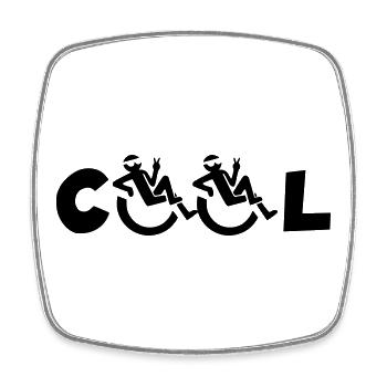 Utilisateur de fauteuil roulant cool, Utilisateur de fauteuil roulant cool * - Magnet carré - blanc - Devant