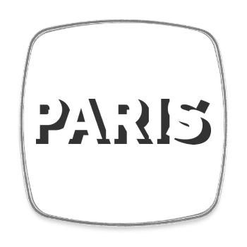 Paris Typography Logo Lettering Graphic Icon - Square fridge magnet - white - Front