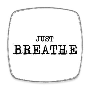 just breath symbol Logo Schriftzug icon Spruch - Viereckiger Kühlschrankmagnet - Weiß - Vorne