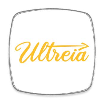 Ultreia | Arrow | Camino de Santiago | Santiago - Square fridge magnet - white - Front