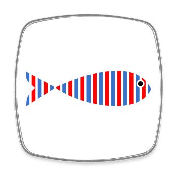 sardine. fish. April fool. sea. ocean - Square fridge magnet - white - Front