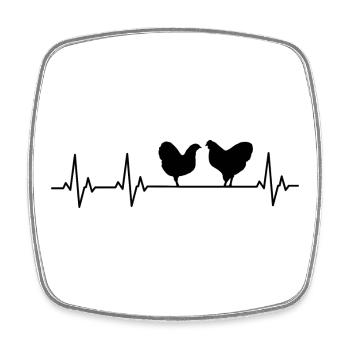 Heartline Wyandotten - Viereckiger Kühlschrankmagnet - Weiß - Vorne