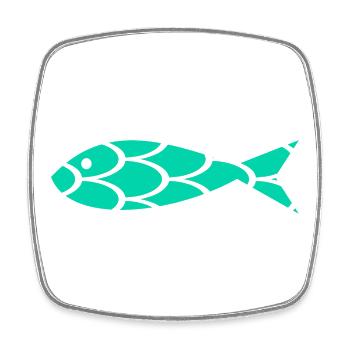 sardine. fish. April fool. sea. ocean - Square fridge magnet - white - Front